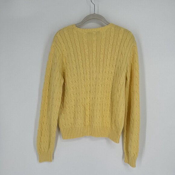Polo Ralph Lauren sweater womens XL yellow cableknit preppy vintage y2k 90s work - Picture 4 of 4